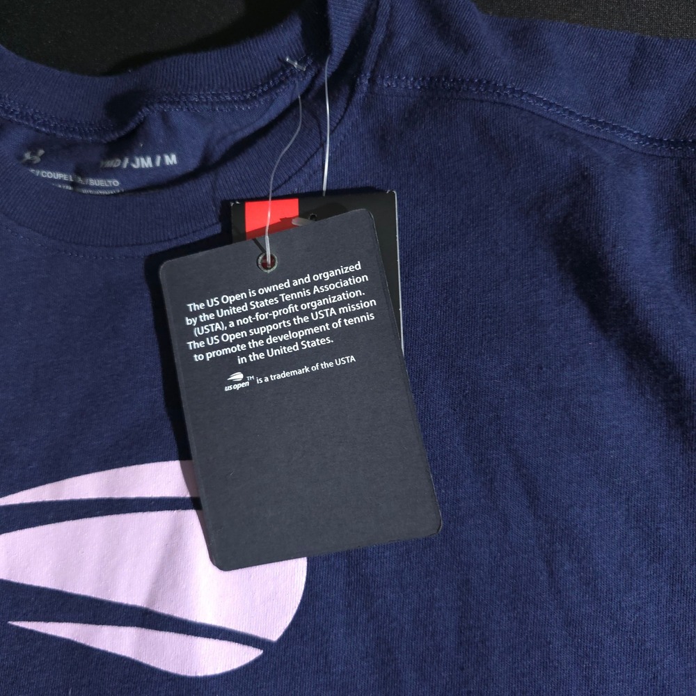 Under Armour US Open Girls Youth Medium Navy Blue Tennis Graphic TShirt HeatGear - Picture 7 of 11